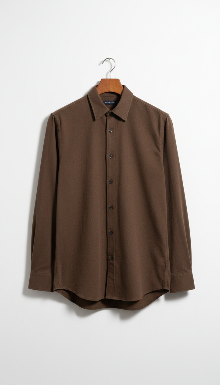 Classic fit tobacco shirt