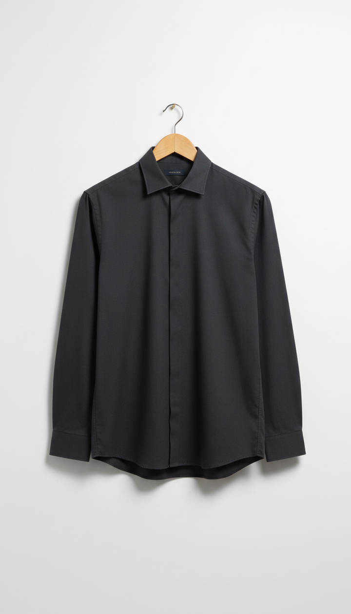 Classic fit deep charcoal shirt